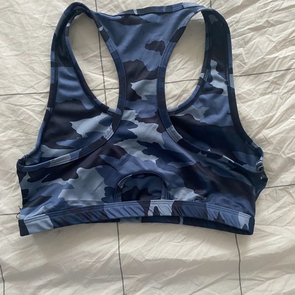 Beyond Yoga Racerback Sports Bra Blue Camo Size M - Picture 2 of 2
